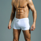 Men's Low-Waist Square-Leg Swim Trunks