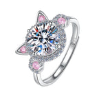 Cute Cat Ear Zircon Open Ring