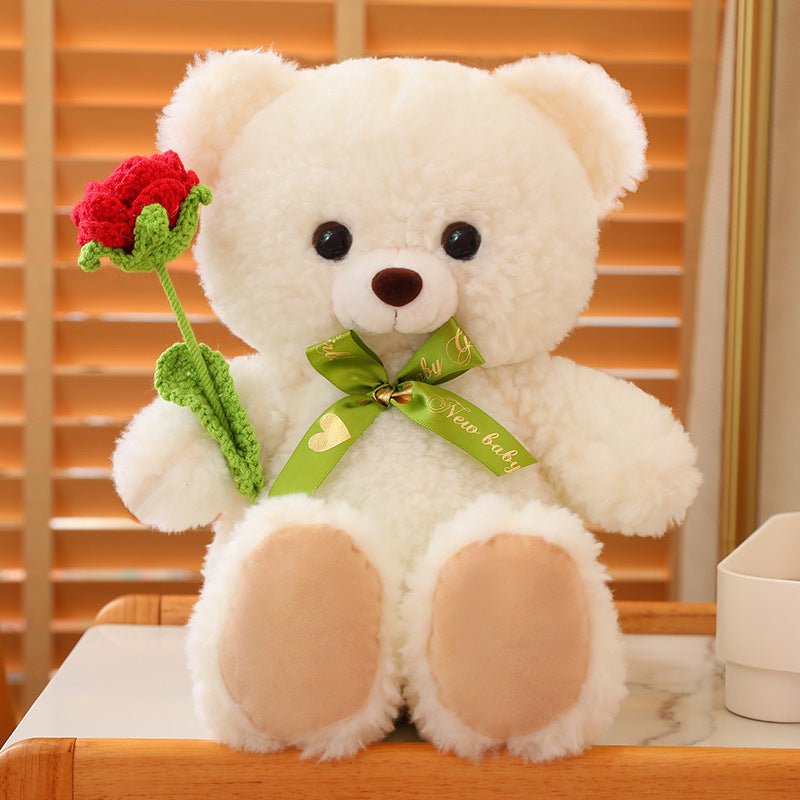 Cute Teddy Bear Plush Toy with Rose - Valentine Gift | Home Decor