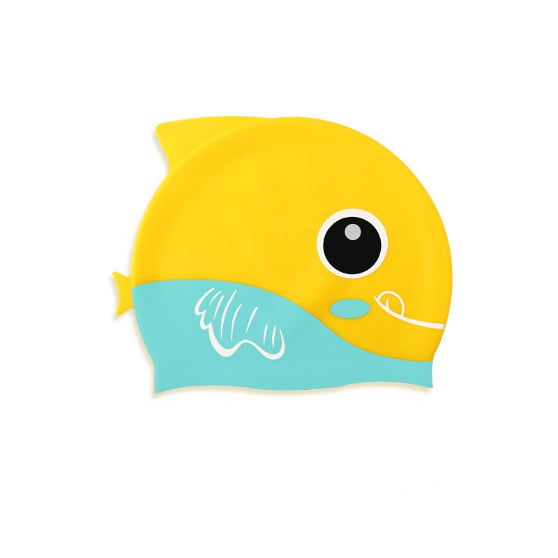 Cartoon Shark Silicone Swim Cap for Kids