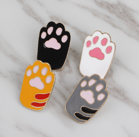 Paw Print Enamel Brooch Pin
