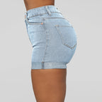 Women's High Stretch Denim Hot Pants for Beach Party