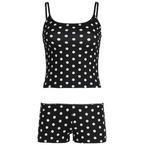 Polka Dot Lace Crop Top & Shorts Set