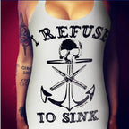 Skull Anchor Graphic Tank Top