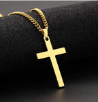 Minimalist Gold Cross Pendant Necklace for Men | Christian Jewelry