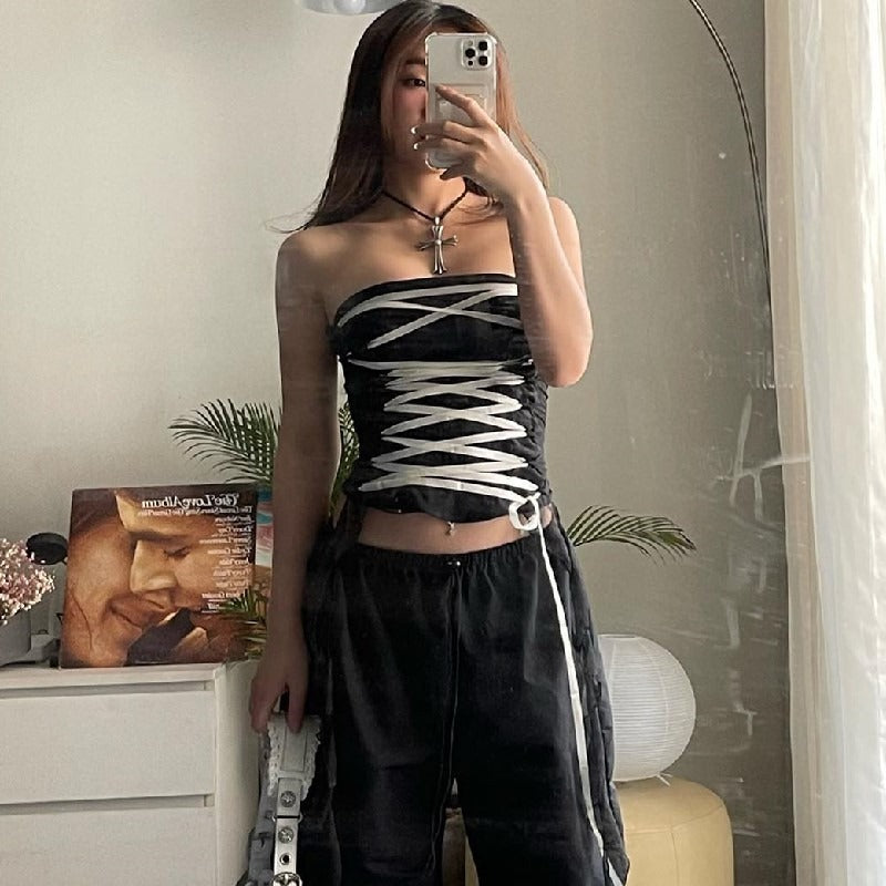 Fashionable One-Shoulder Slimming Tube Top Vest