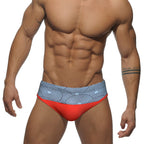 Men's Print Panel Low-Rise Swim Briefs
