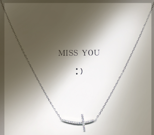 Horizontal Sideways Cross Necklace