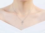 Cross Pendant Necklace with Zirconia Charm