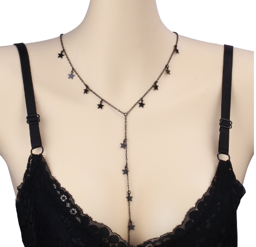 Layered Beaded Star Choker Necklace