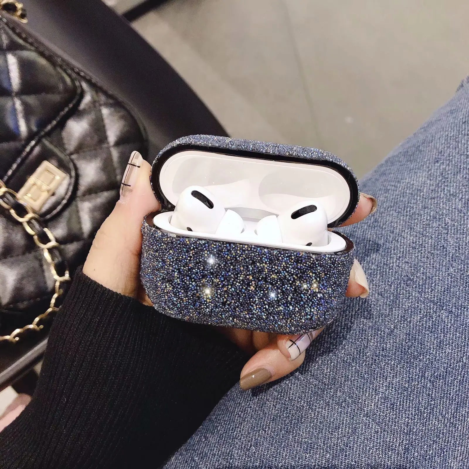 Creative Minimalist Crystal Hard Shell for AirPods Case | Accessory