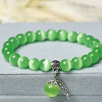 Handmade Cat's Eye Stone Beaded Bracelet