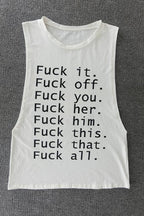 Trendy Women's Letter Print Round Neck Tank Top