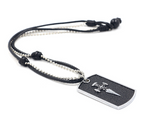 Men's Dog Tag Necklace with Angel Wing Pendant