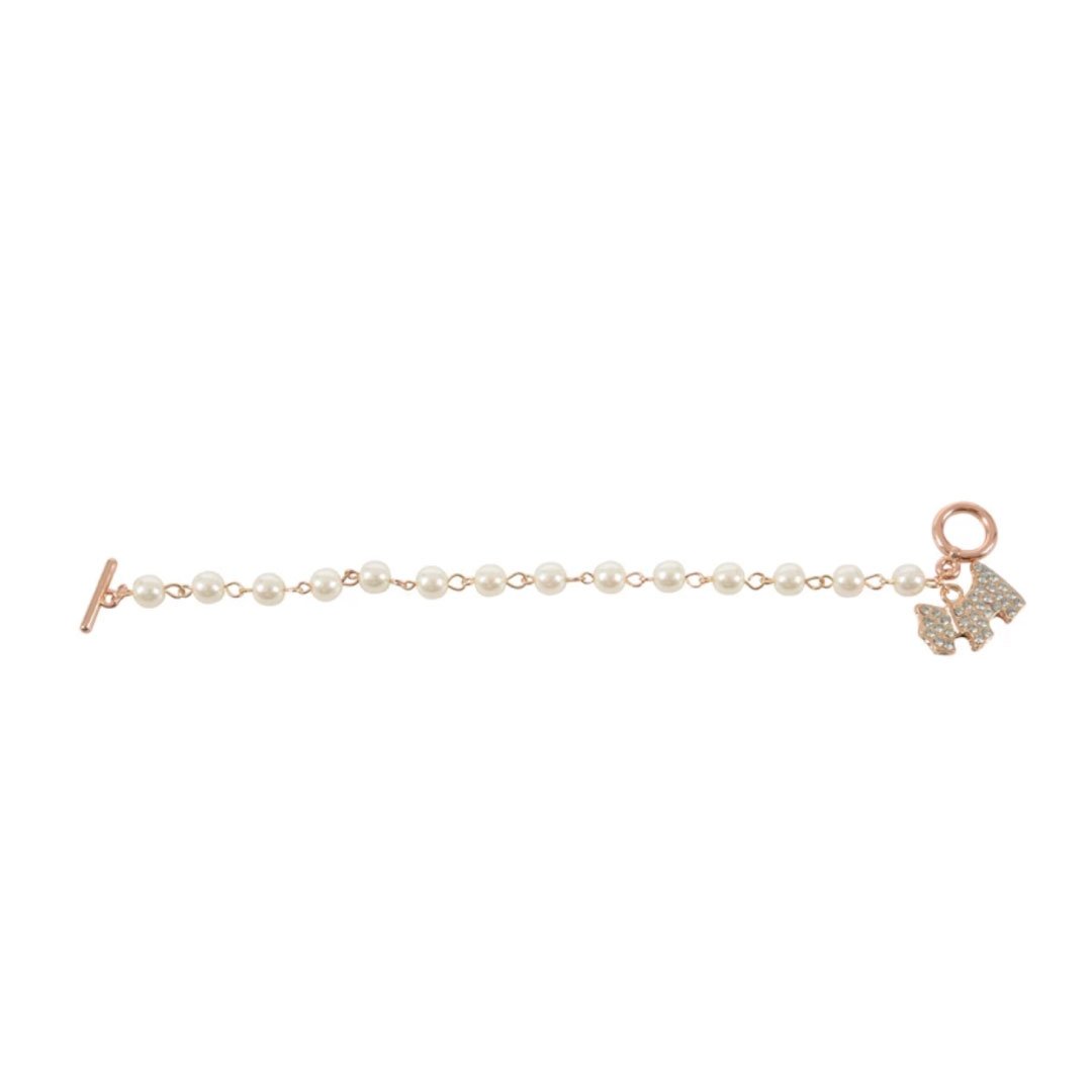 Pearl Bracelet with Dog Charm
