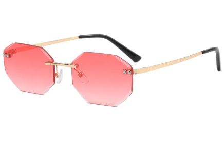 Frameless Polygon Sunglasses – Trendy Geometric Unisex Shades