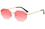 Frameless Polygon Sunglasses – Trendy Geometric Unisex Shades