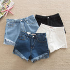 Summer Women's Denim Shorts, Asymmetric Design
