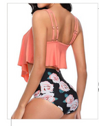 Ruffled High-Waisted Polka Dot Bikini Set