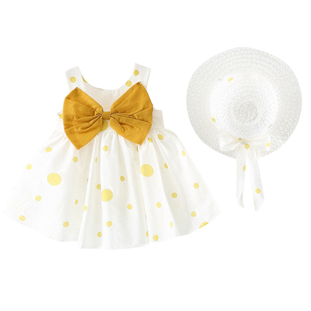 Girls' Summer Polka Dot Sling Dress