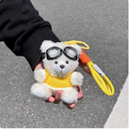 Cartoon Pilot Bear Plush Keychain | Accessory