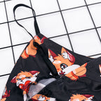 Fashion Print Satin Cami Sleepwear Set for Women