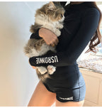 Women's Long-Sleeve Zip Rash Guard and Swim Shorts Set