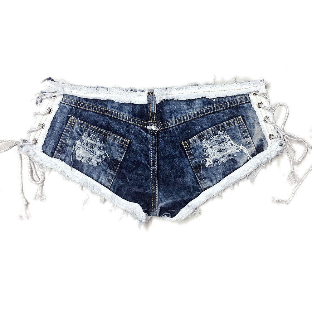 Sexy Low-Waist Ripped Denim Shorts for Women