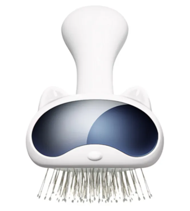 Cat Shaped Pet Grooming Comb, Gentle Deshedding Brush for Cats & Dogs, Detangling Massage Comb with Fine Stainless Steel Pins