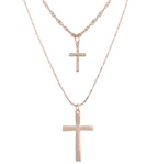 Layered Cross Pendant Necklace Set
