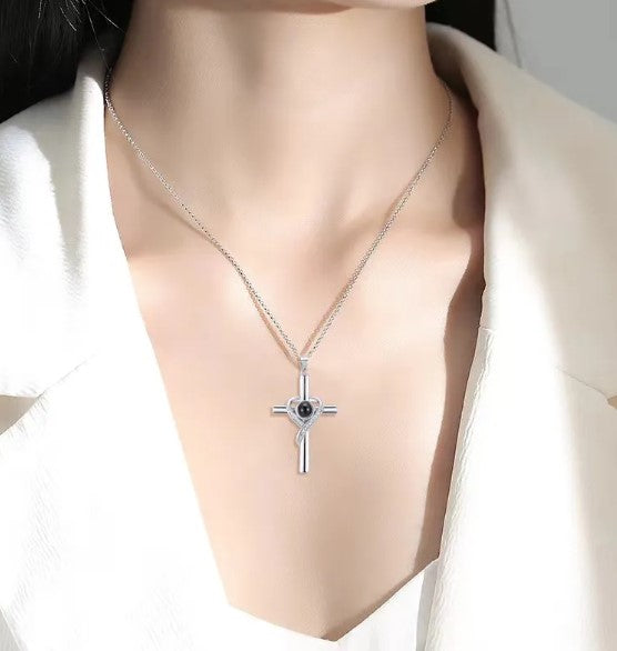 Love Heart Cross Necklace