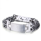 Men's Cross Scripture ID Bracelet | Christian Jewelry