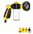 High-Pressure Pet Shower Sprayer with Soap Dispenser, 8-in-1 Spray Nozzle Hose Attachment for Dog Bathing, Car Washing, and Watering