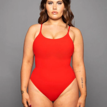 Black Scoop-Neck High-Cut One-Piece Swimsuit