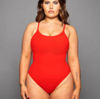 Black Scoop-Neck High-Cut One-Piece Swimsuit