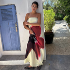 Contrast Color Tube Top Dress