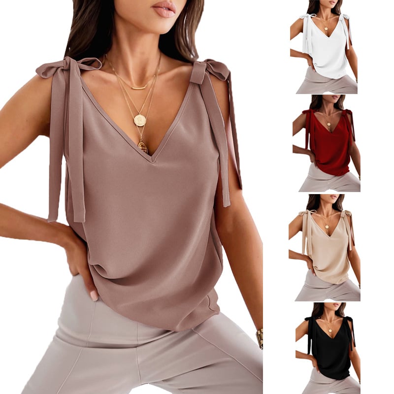 Bowknot V-Neck Sleeveless Camisole for Women