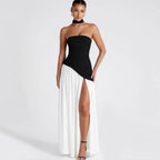 Strapless High-Slit Maxi Dress