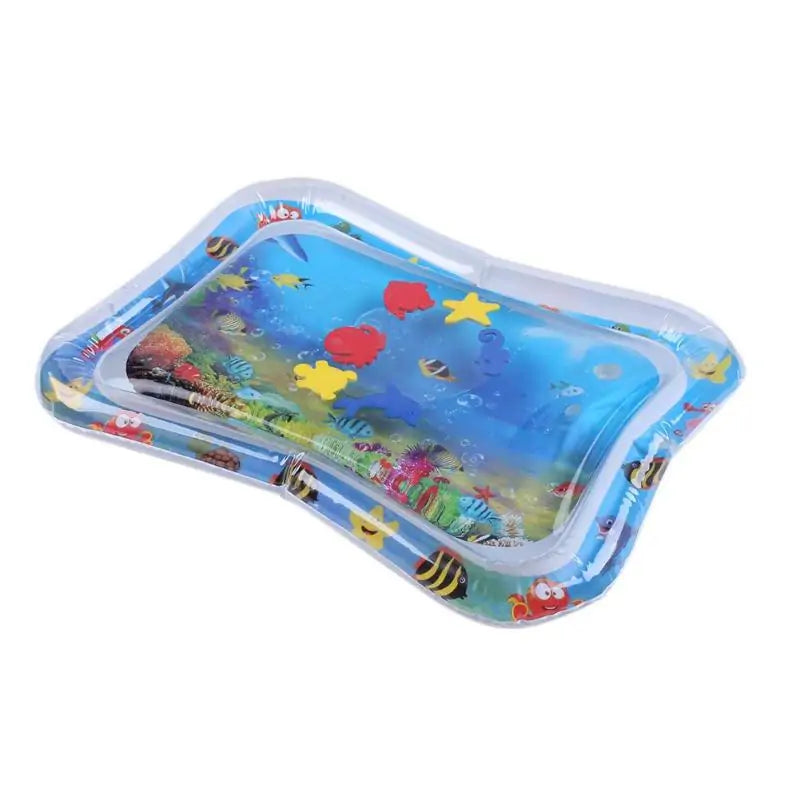 Inflatable Water Play Mat, Sensory Splash Pad with Floating Ocean Fish, Summer Cooling Tummy Time Mat for Babies and Pets, 66x50cm