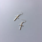 Simple Gold Cross Drop Earrings