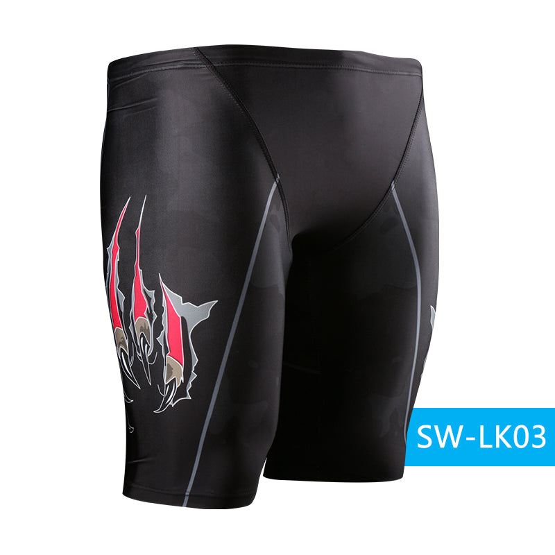 Men's Black Print Swim Jammers