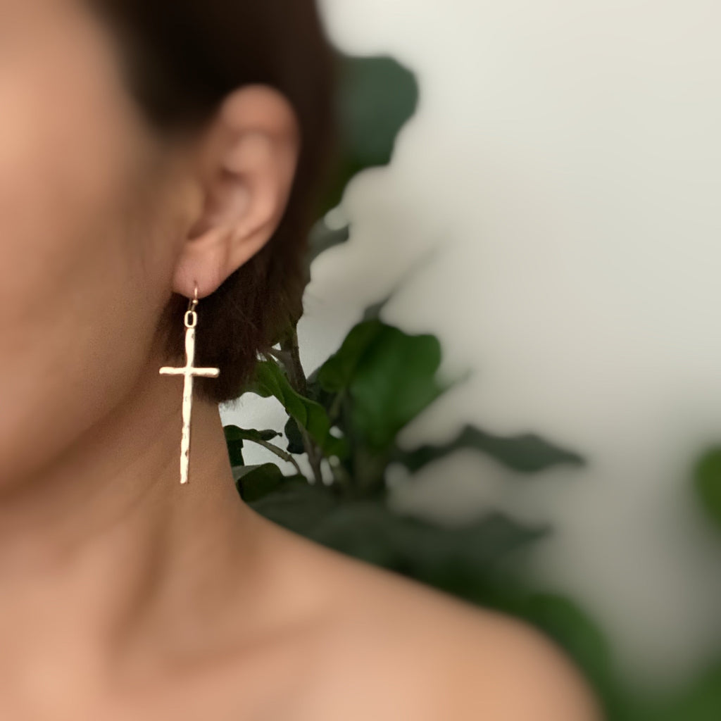 Slim And Stylish Cross Earrings | Christian Jewelry