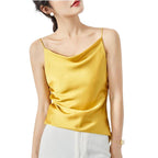New Women's Silk Satin Tank Top in Avocado Green
