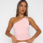 One-shoulder Cropped Tank Top