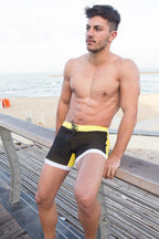Men's Square-Cut Mesh Swim Trunks