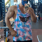 Men's Tie-Dye Racerback Gym Stringer Tank