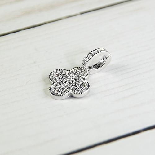 Pave Clover Pendant Necklace