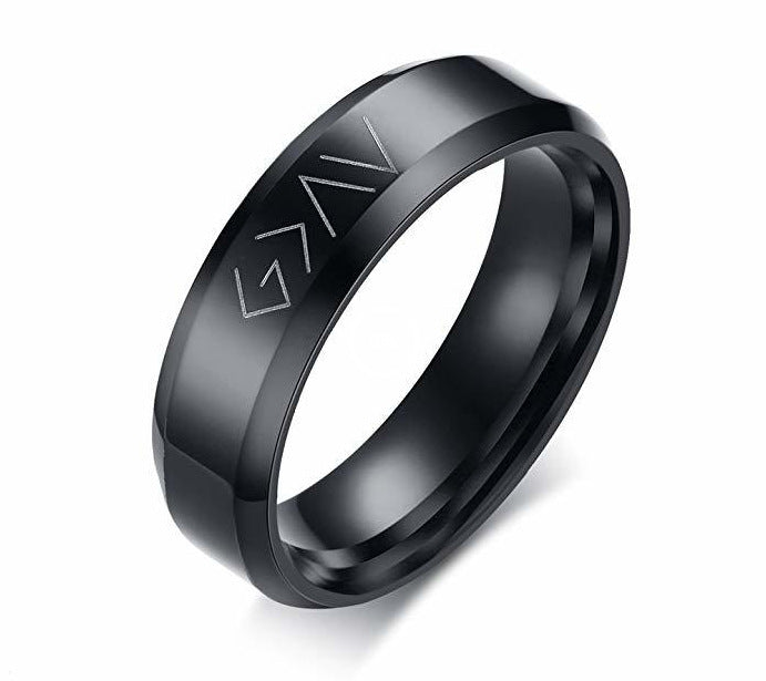 Stainless Steel "God Is Greater Than the Highs and Lows" Ring | Christian Jewelry