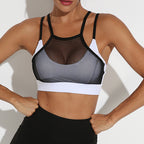 2020 Popular Gray Mesh Sports Bra and Yoga Tank Top