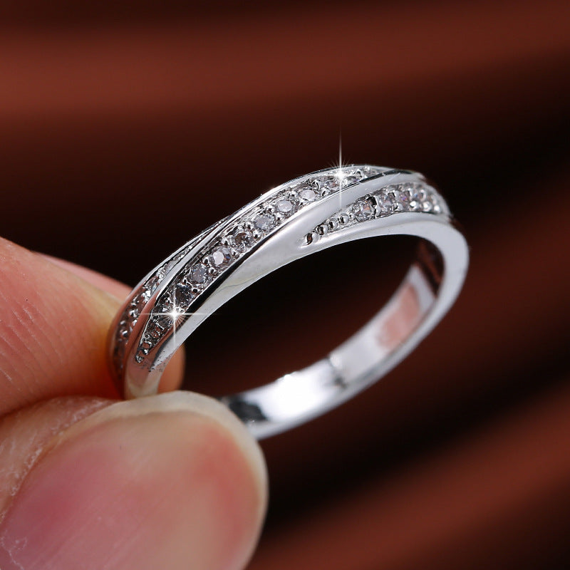Minimalist Zircon Cross Women's Fashion Jewelry Ring